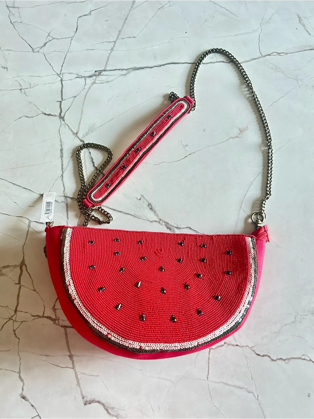 New with tags Beaded Watermelon Crossbody Bag - Red